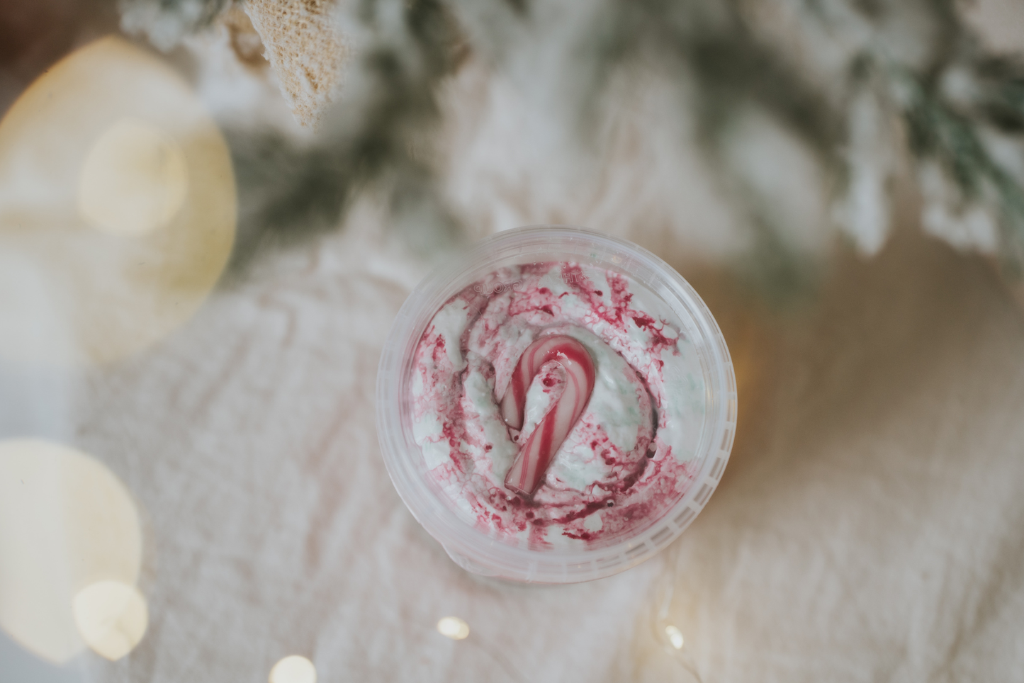 Candy Cane Marshmallow Fluff Pot