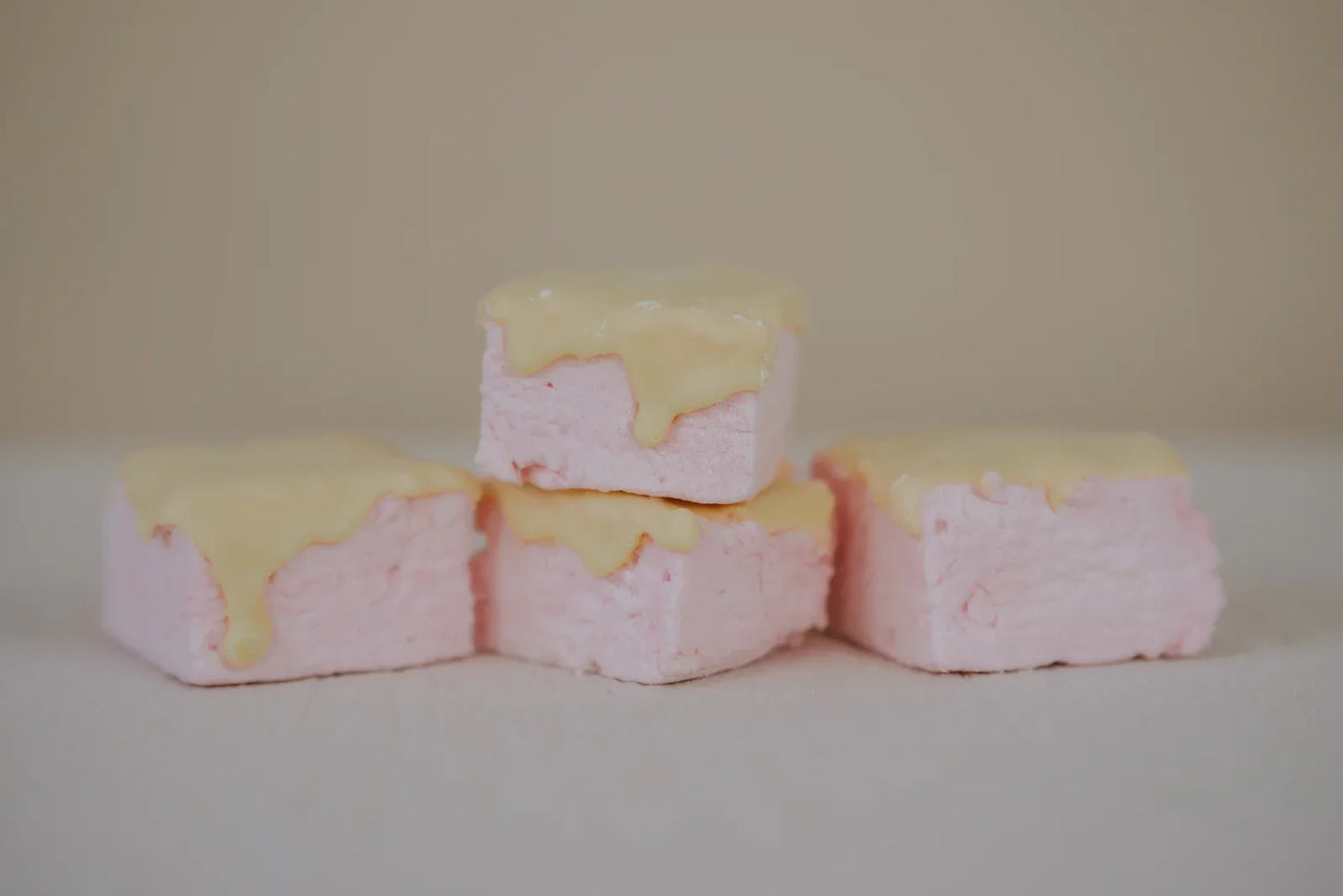 White Chocolate Dipped Raspberry Marshmallows
