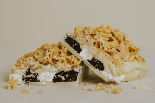 White Chocolate Mallow Fluff Honeycomb Crunch Cake Bar